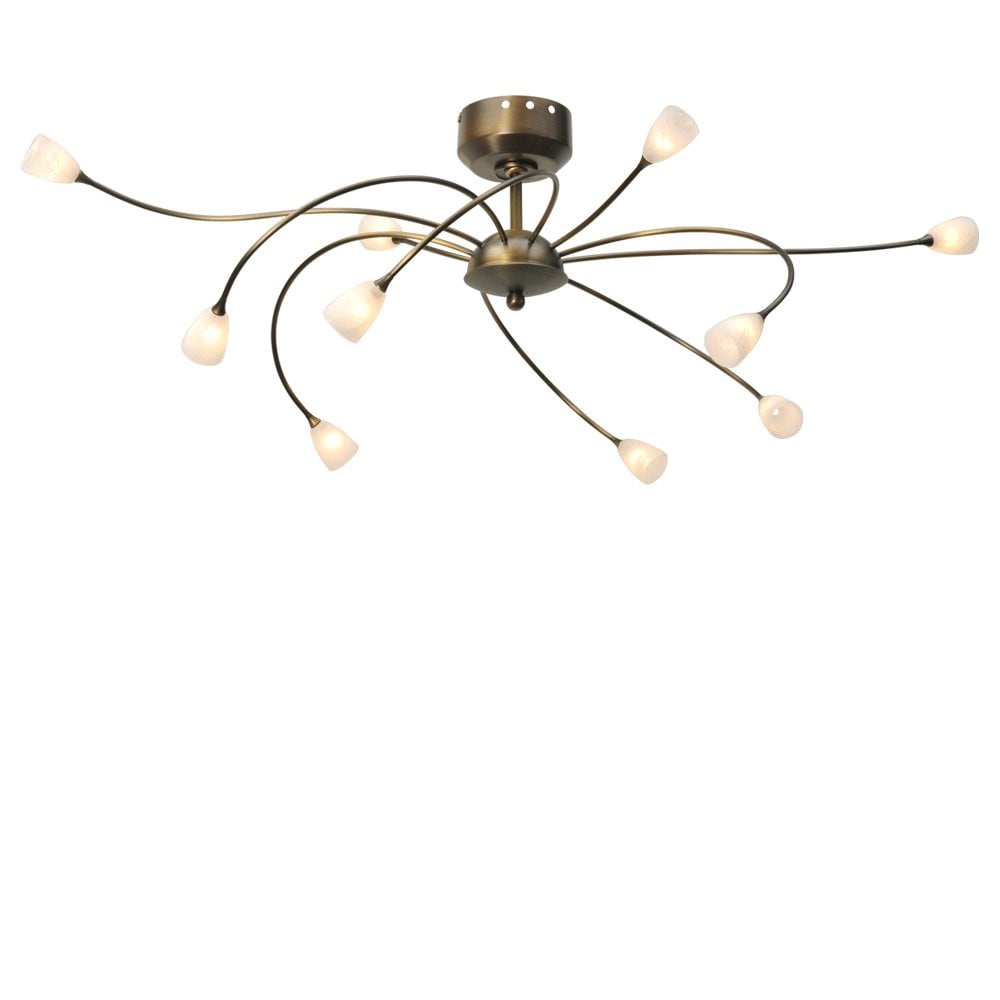 Masterlight Molto 2 LED Plafondlamp met 10 lichtpunten, bronsbruin, B: 43 cm, D: 65 cm