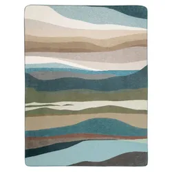 Biederlack Kuscheldecke Iceland Horizon 220 x 240 cm Mischgewebe Blau / Braun