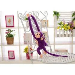 Maskottchen Plüschaffe mit Baby, Lila, 70 cm