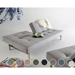 Innovation »Splitback« Klappsofa Chrom/Matt Schwarz / 316 Cordufine Pine Green