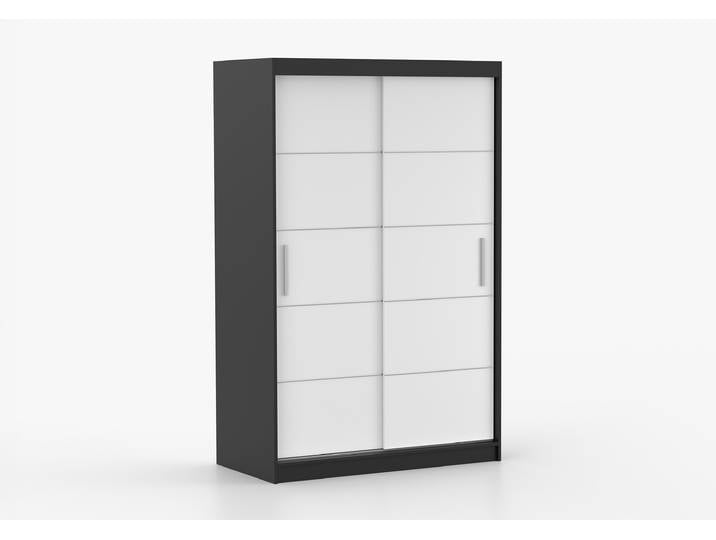 Schwebetürenschrank NEOMI 06 120 cm Schwarz Weiß