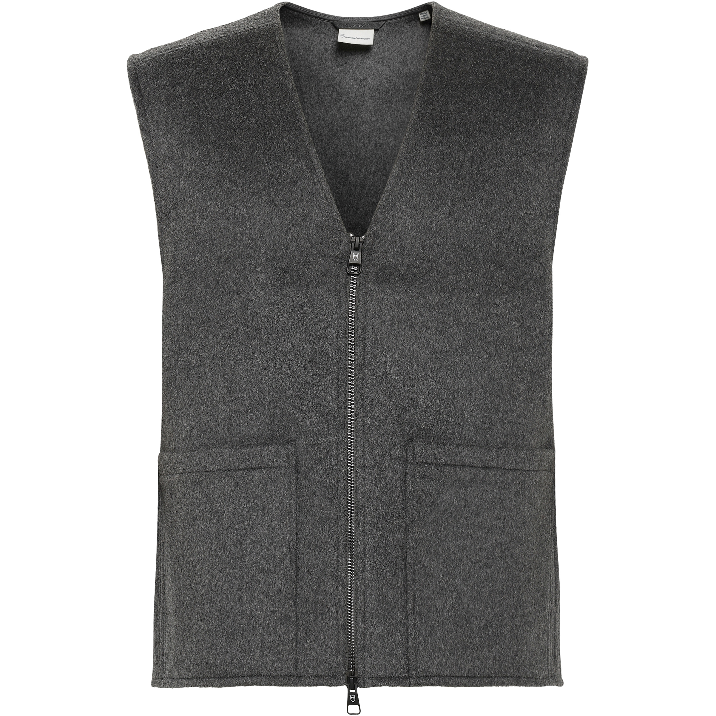 KnowledgeCotton Apparel Wool Weste Herren Wollwesten grau Größe S Lifestyle Hautfreundlich Merinowolle