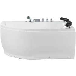 WHIRLPOOL-BADEWANNE mit LED 113x160x63 cm weiß Paradiso