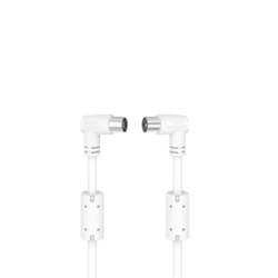 hama 00205056 Antennen-Kabel, Koax-Stecker - Koax-Kupplung, 90°, 1,5 m, 90 dB
