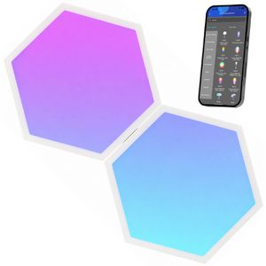 Govee LED-Panel Glide Hexa Light, weiß, 18 x 18 cm, 36 Watt / 1600 Lumen, App-fähig, Aufputz, weiß & farbig, 2 Stk