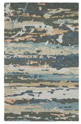 Style Haven Kitt Handmade Wool Abstract Layers Grey/ Blue Area Rug