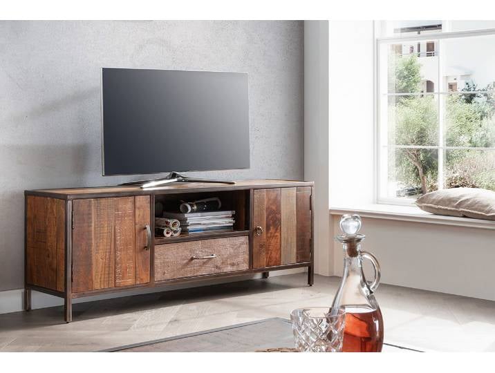 TV Board 150x56cm 'Compton' recyceltes Altholz & Eisen vintage