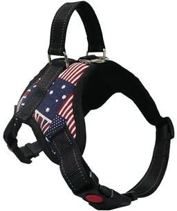 Uplifted Goods Heavy Duty Adjustable Reflective Dog Harness And Leash Set american Flag m