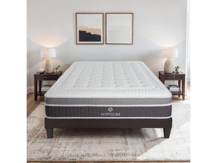 Ensemble Elégance 140x190 cm Matelas Mousse + Sommier Bois