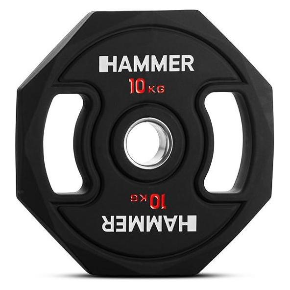 Hammer Fitness Octagon Hantelscheibe 50 mm 10 kg (1 x 10 kg) (17033)