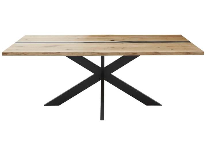 Esstisch ca. 200x100 cm Wildeiche massiv/schwarz