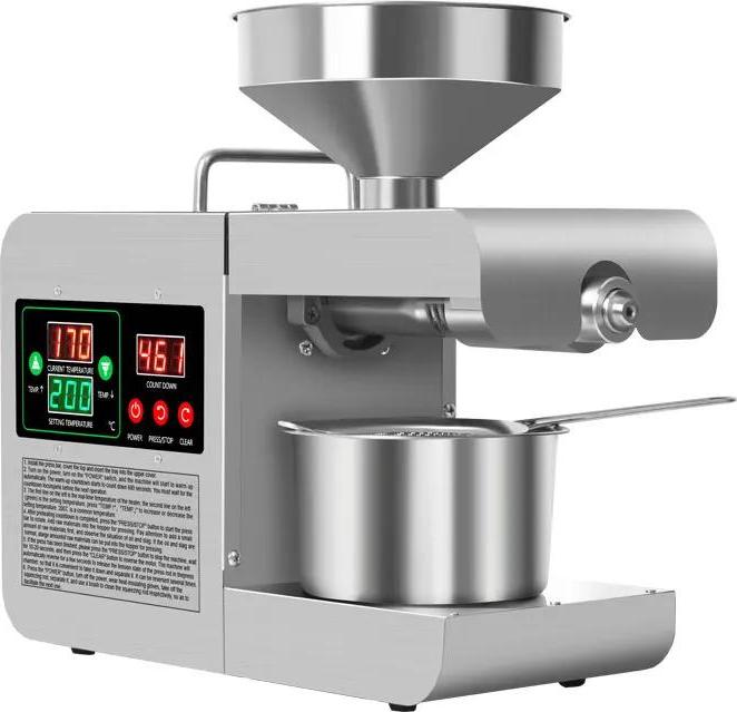 X8S Ölpressmaschine - Elektrische Kaltpresse - Intelligente Temperaturregelung - Edelstahl - 601-1000 W - 220V EU-Stecker