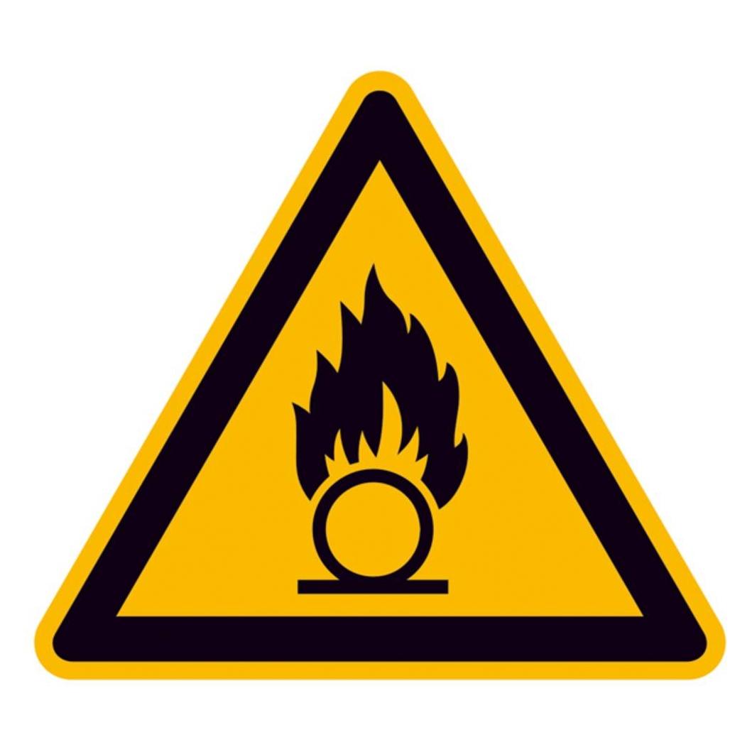 Wolk Gefahren-Warnschild PVC Etikett selbstklebend, Entflammbar, 100 mm x 100mm (21.0287)