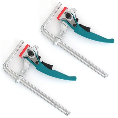 Quick Release Clamp, Ratcheting Table Clamp, Guide Rail System, Bar Clamp green