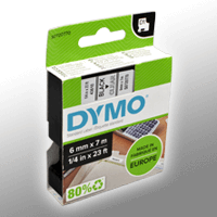 Dymo Label Band D1 43610 (S0720770) schwarz auf transparent 6mm x 7m