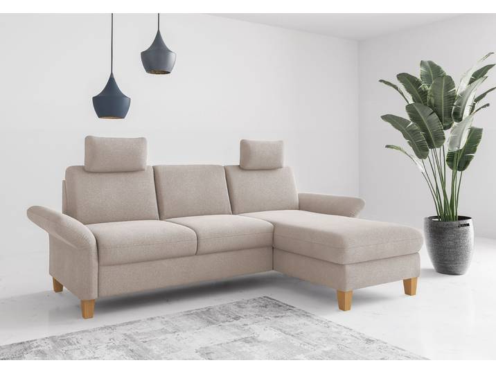 Ecksofa, 251x164 cm, Luxus-Microfaser, Grau, Recamiere Rechts, Klassisch, Home-affaire