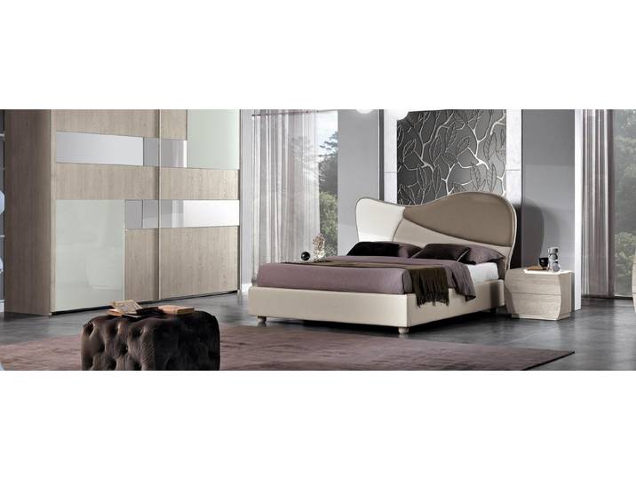 JVmoebel Polsterbett Beige Polsterbett aus Holz mit eleganter Verarbeitung, Made in Europa