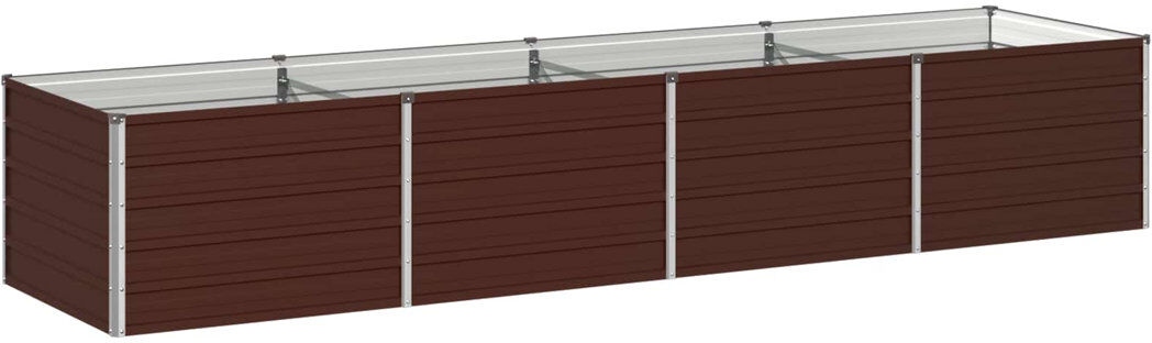 Rio Raised Garden Bed Brown 55cm H x 320cm W x 80cm D