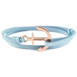 CLASSY GOOD - Anker Armband - rosegold hellblau