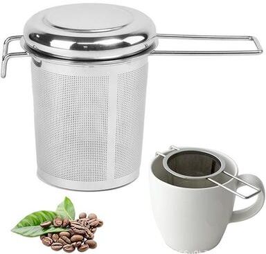 Perfect Picks Market Stainless Steel Tea Strainer With Lid Collapsible Double Handle Tea Brewer For Perfect Tea Brewing Stainless Steel Tea Strainer With Lid Collapsible Double Handle Tea Brewer For Perfect Tea Brewing