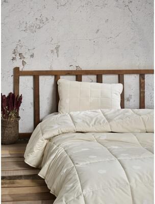 SUSSEXHOME Wool Filled Comforter Duvet, Hypoallergenic, 100% Cotton, Off White