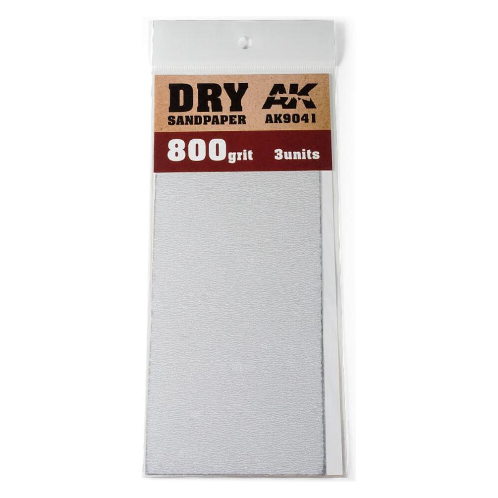 AK Interactive Dry Sandpaper 800 Grit. 3 units (AK9041)