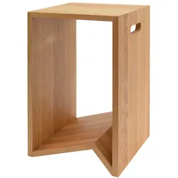 Beistelltisch Zack 30 Mogunto Eiche geölt braun, Designer Marcus Hofbauer, 30x50x30 cm