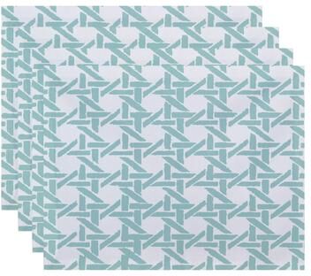 E by Design 18 x 14 Inch Rattan Geometric Geometric Print Placemat (set of 4)