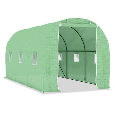 Helloshop26 - Gewächshauszelt für Pflanzen Blumen und Gemüse 9 m² 4,5 x 2 x 2 m grün