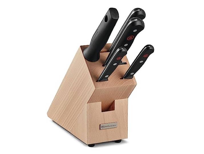 WÜSTHOF Gourmet Messerblock mit 5 Artikeln, 6cm, 10cm, 20cm,18cm, 23cm, Silber