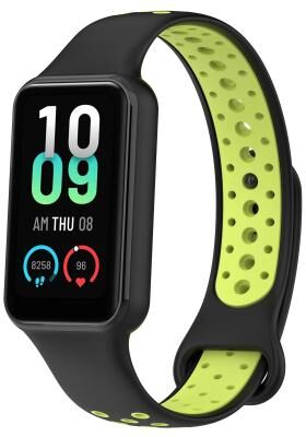 Everyday Crate Xiaomi Smart Band 8 Active Silicone Watch Band Dual Color Sports Watch Strap Breathable Replacement black Green