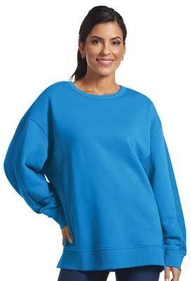 Masseys Lifestyle Crewneck Sweatshirt (Size 1X) French Blue, Cotton,Elastine