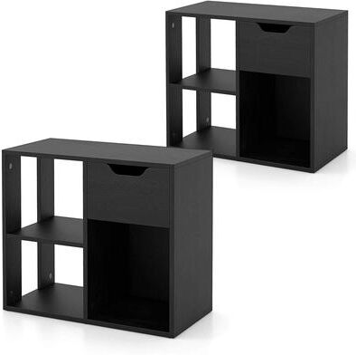 3 Cube Bookcase Modern Simple Bookshelf Display Rack w/ Drawer