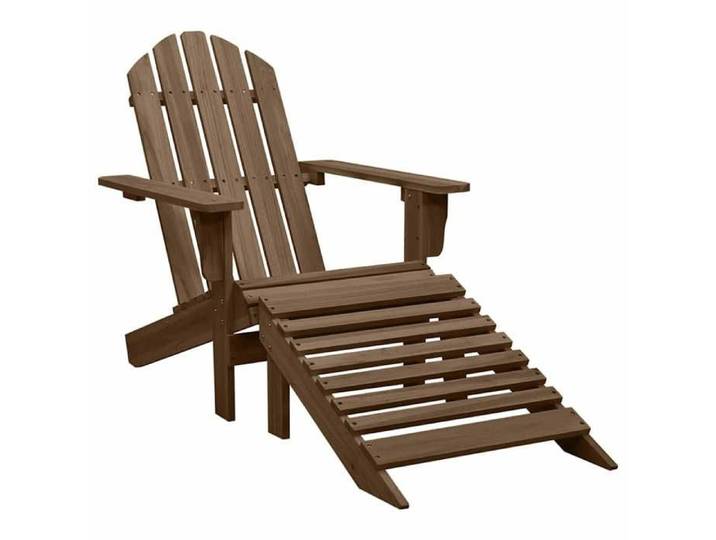 Chaise de terrasse confortable 1 PC Fauteuil Extérieur avec pouf Bois Marron LL3639