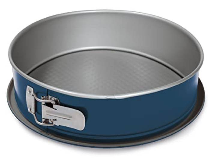 Guardini, Linea XBake taartvorm, openklapbaar, 1 bodem 24 cm, staal met anti-aanbaklaag, groen staal met nieuwe PFAS-coating, grijs/blauw