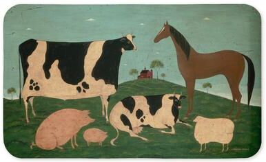 "Stupell Friend Indeed Farm Animals Printed Anti-Fatigue Floor Mat, design by Warren Kimble, 30""x18"""