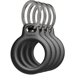 Belkin AirTag Schlüsselanhänger 4er Set, Tracker Zubehör, Schwarz