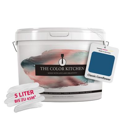 Wand- und Deckenfarbe A.S. CRÉATION "THE COLOR KITCHEN", blau (tck3005 classic cornflower), 5 l 5ml, Farben, seidenmatt, für Wohnzimmer Schlafzimmer Flur Küche, Blautöne