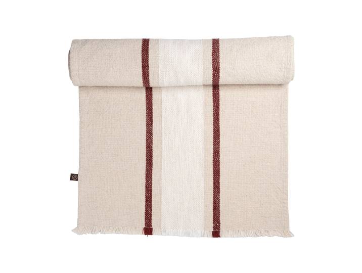 ERNST Ernst chemin de table Nature-blanc-rouge, 45x150 cm