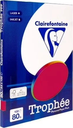 Clairefontaine Kopierpapier Trophée kirschrot DIN A4 80 g/qm 100 Blatt