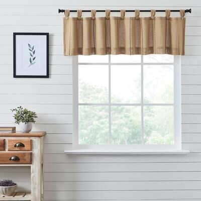 VHC Brands Stitched Burlap Natural Valance 16x72 - M