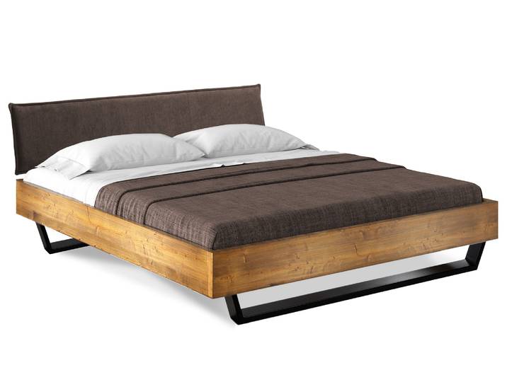 CURBY Kufenbett mit Polsterkopfteil, Material Massivholz
