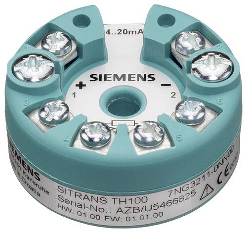 Siemens 7NG3211-0NN00 Temperaturmessumformer SITRANS TH100 fuer PT100 zum Einbau im Anschlusskopf Typ B (DIN43729), Zweileiter-