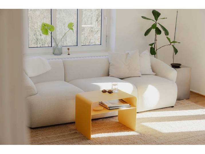 Couchtisch-Beistelltisch Cosmo – Pulverbeschichtetes Metall in modernem Design - Mango Lassi - Luxusbetten24