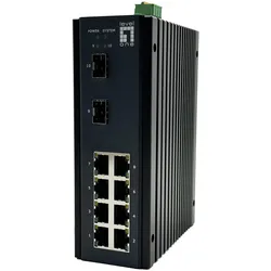 LevelOne Switch 10x GE IGU-1071 8x 1GbE,2x 2.5GbE SFP sw (10 Ports), Netzwerk Switch, Schwarz
