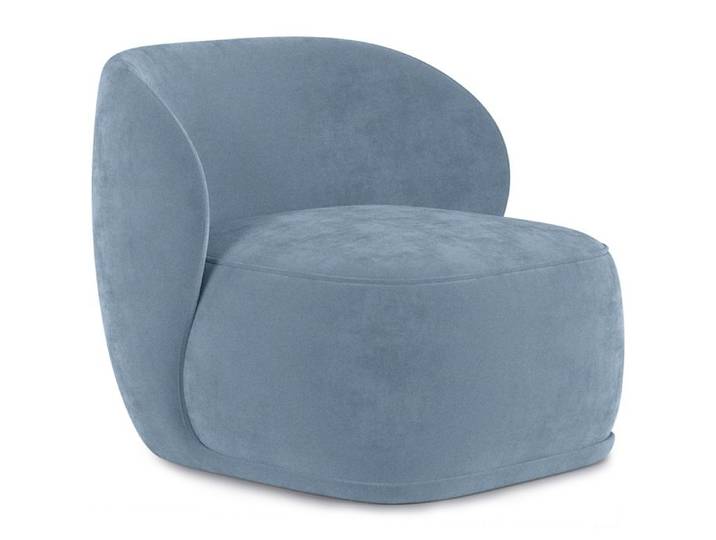 Fauteuil tapissé en velours - Treyton Bleu clair