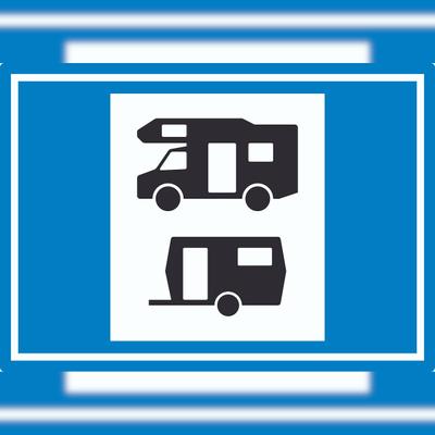 HB-Druck Wohnmobil- und Wohnwagenplatz Symbol Aufkleber A9 (37x52mm)