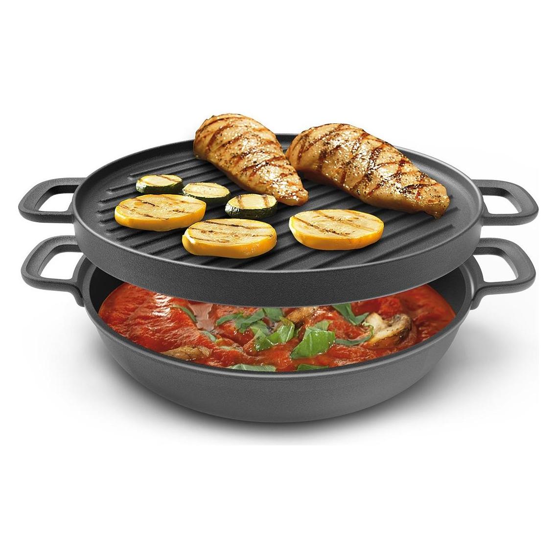Tescoma Beidseitige Grillpfanne MASSIVE ø 30 cm (Grillpfanne, Gusseisen) (56795011)
