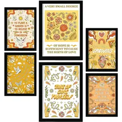 POSTER Set Mit 6 Drucken Der Selbstversorgung In Der Brillanten Groovy Dekorative Rahmen Für Ihr Zuhause Wandkunstdruck A3 & A4 Schwarzer Rahmen