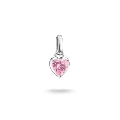 Charm-Einhänger THOMAS SABO "Birthstone/Geburtsstein Charm - Connect", pink (silberfarben, pink, pink), Charms, Damen, Januar, Silber 925 (recycelt), mit Zirkonia (synth.) oder Glas-Keramik Stein oder Türkis-Imitat
